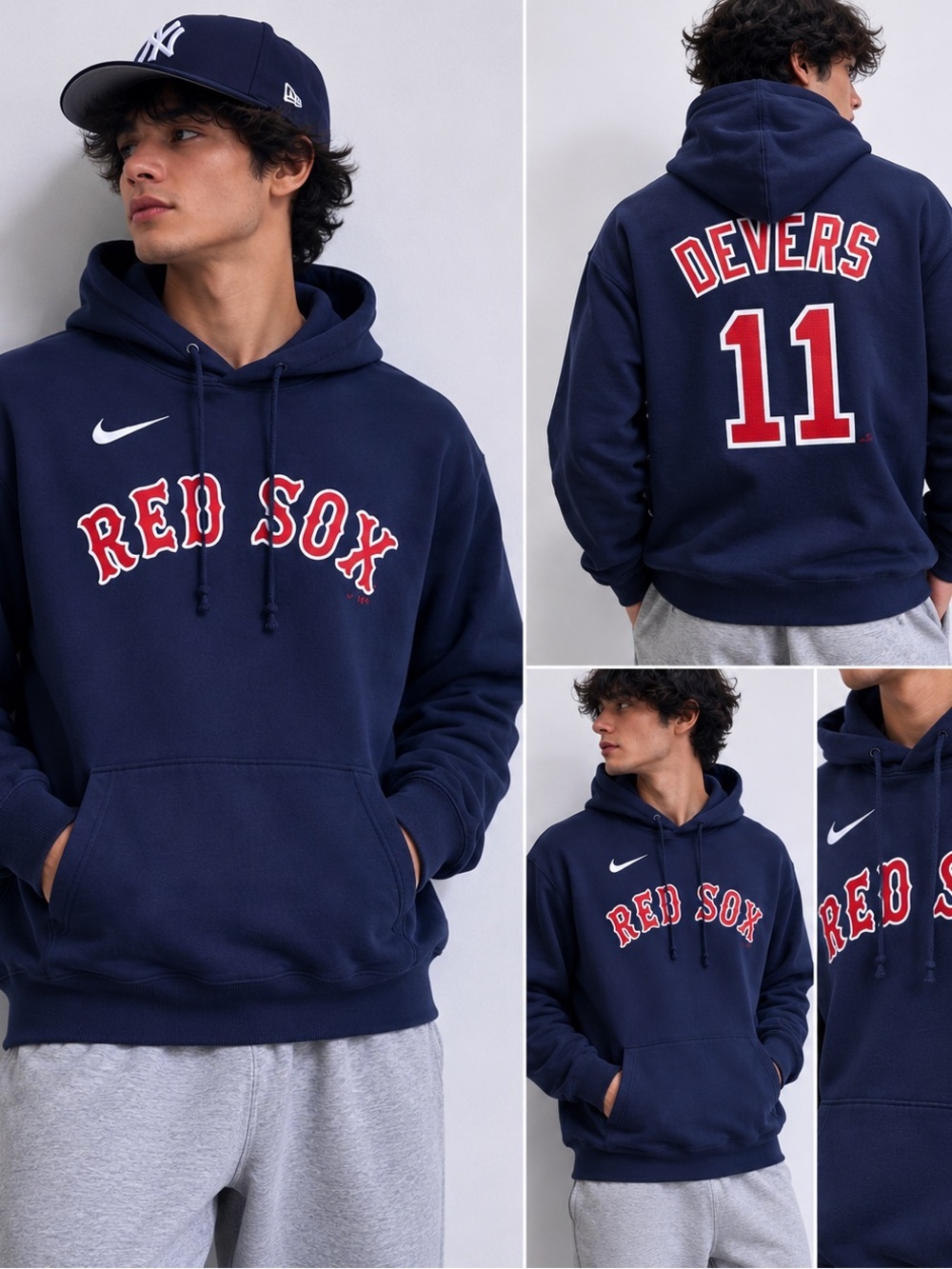 Nike Boston Red Sox Rafael Devers #11 Hoodie Navy Blue Pullover MLB XL